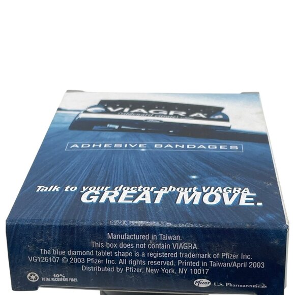 Viagra Racing Car Adhesive Bandages Box  Collectible NASCAR Humor For A Quick Fi - Picture 2 of 7